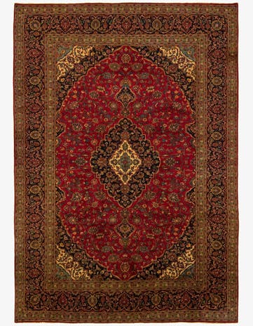 8' 3 x 11' 5 Hand Knotted Kashan Persian Rug