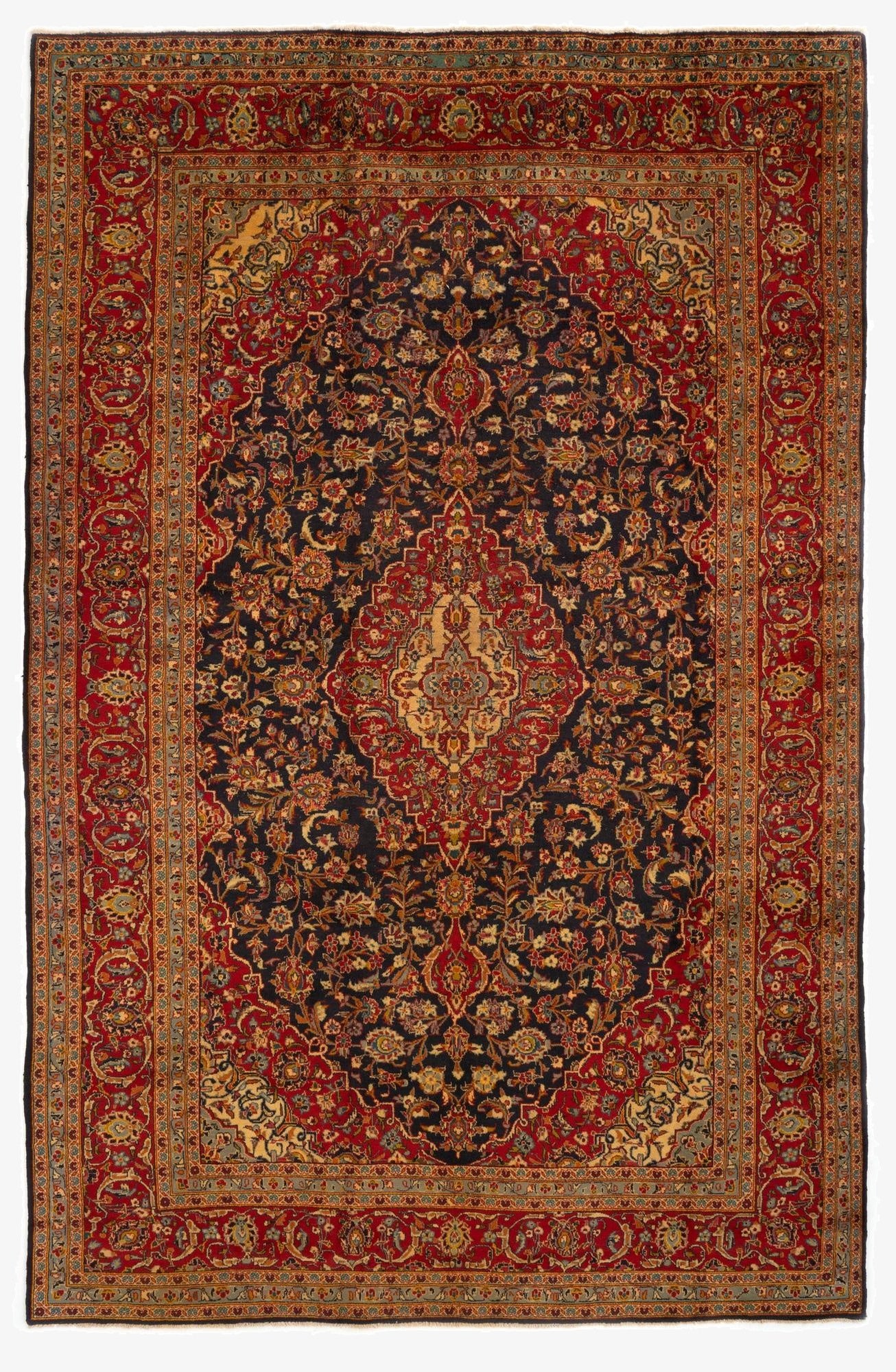253cm x 395cm  Hand Knotted Kashan Persian Wool Rug