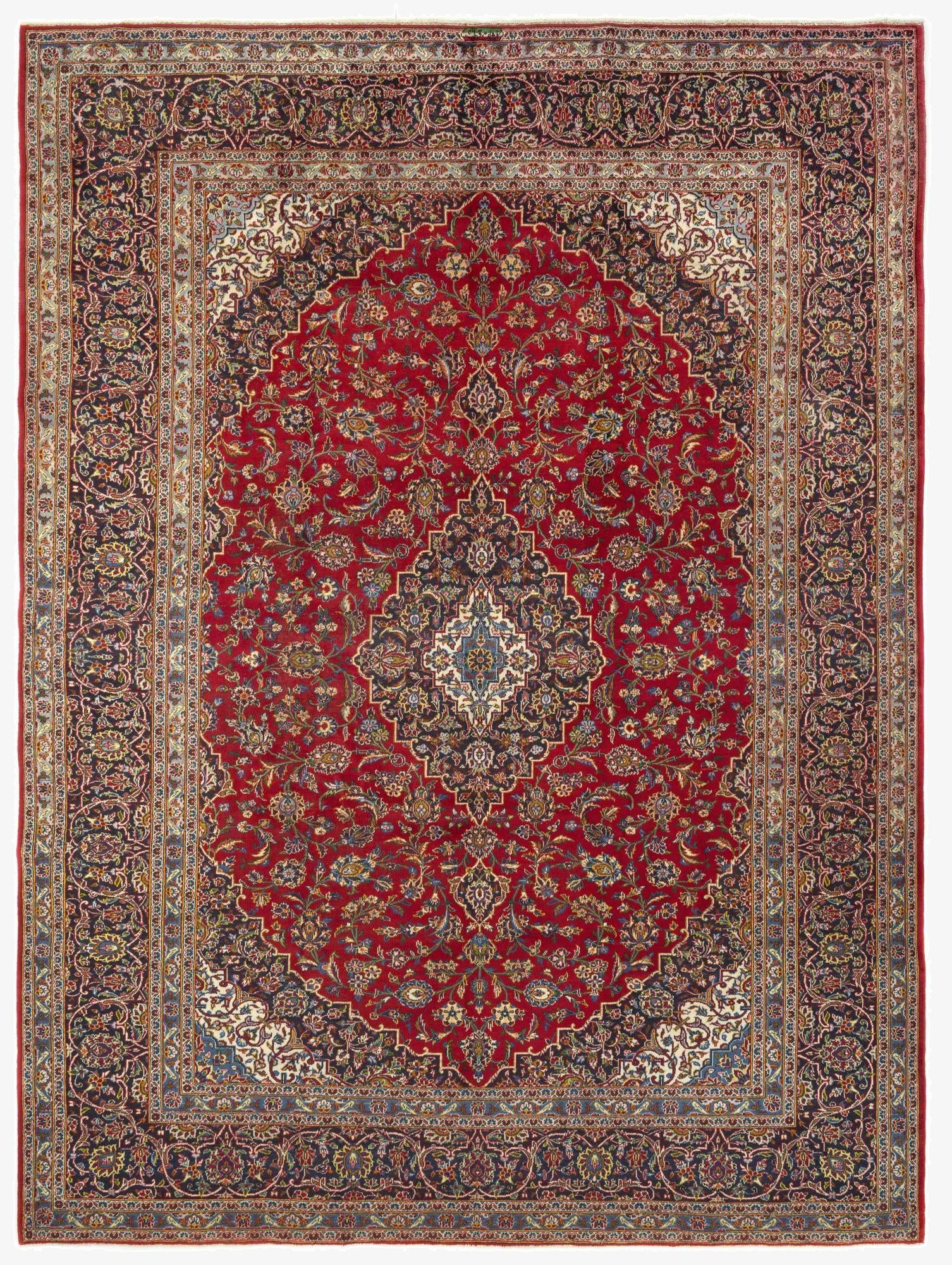 283cm x 388cm  Hand Knotted Kashan Persian Wool Rug