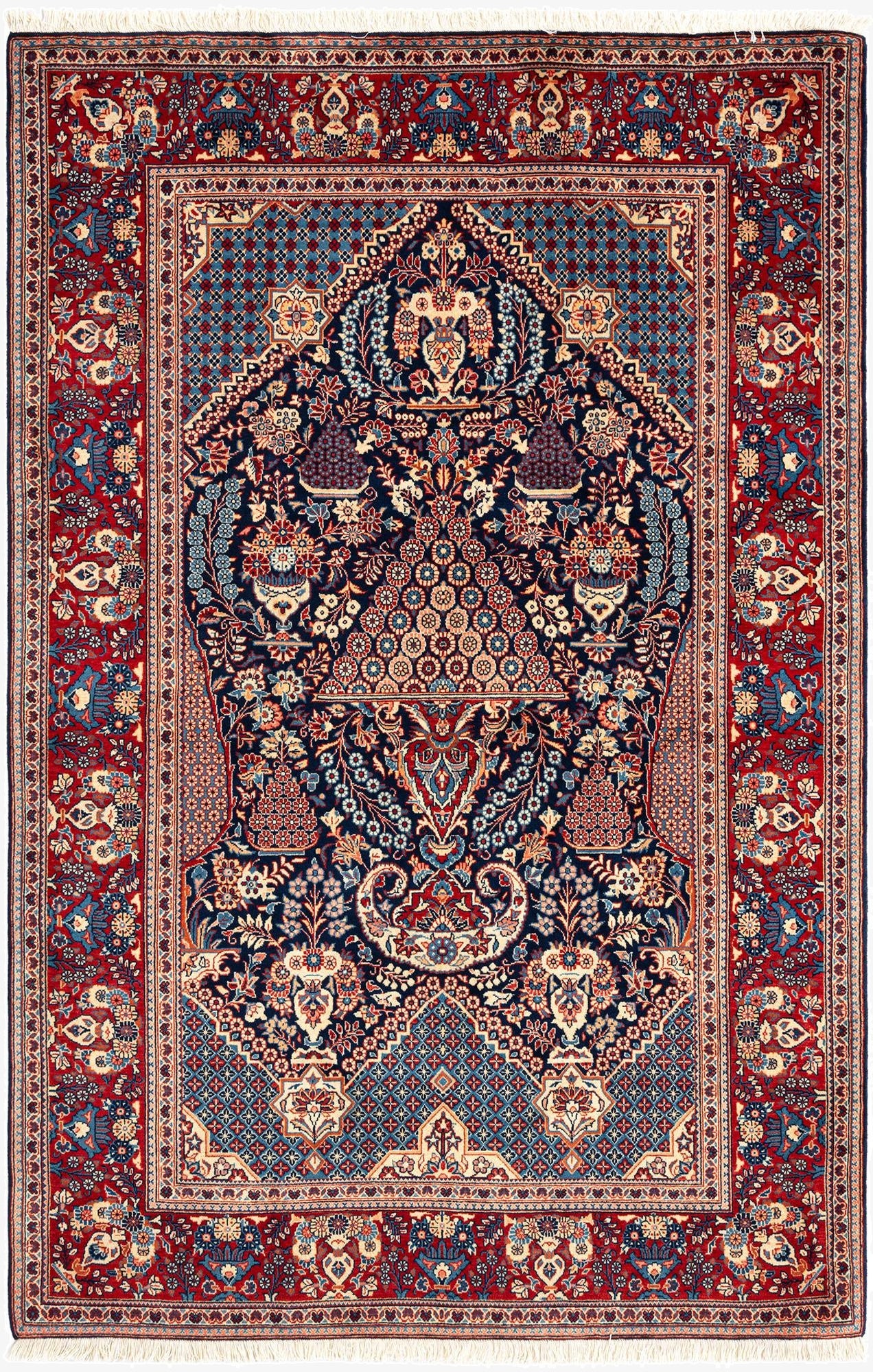 135cm x 208cm Kashan Wool Rug
