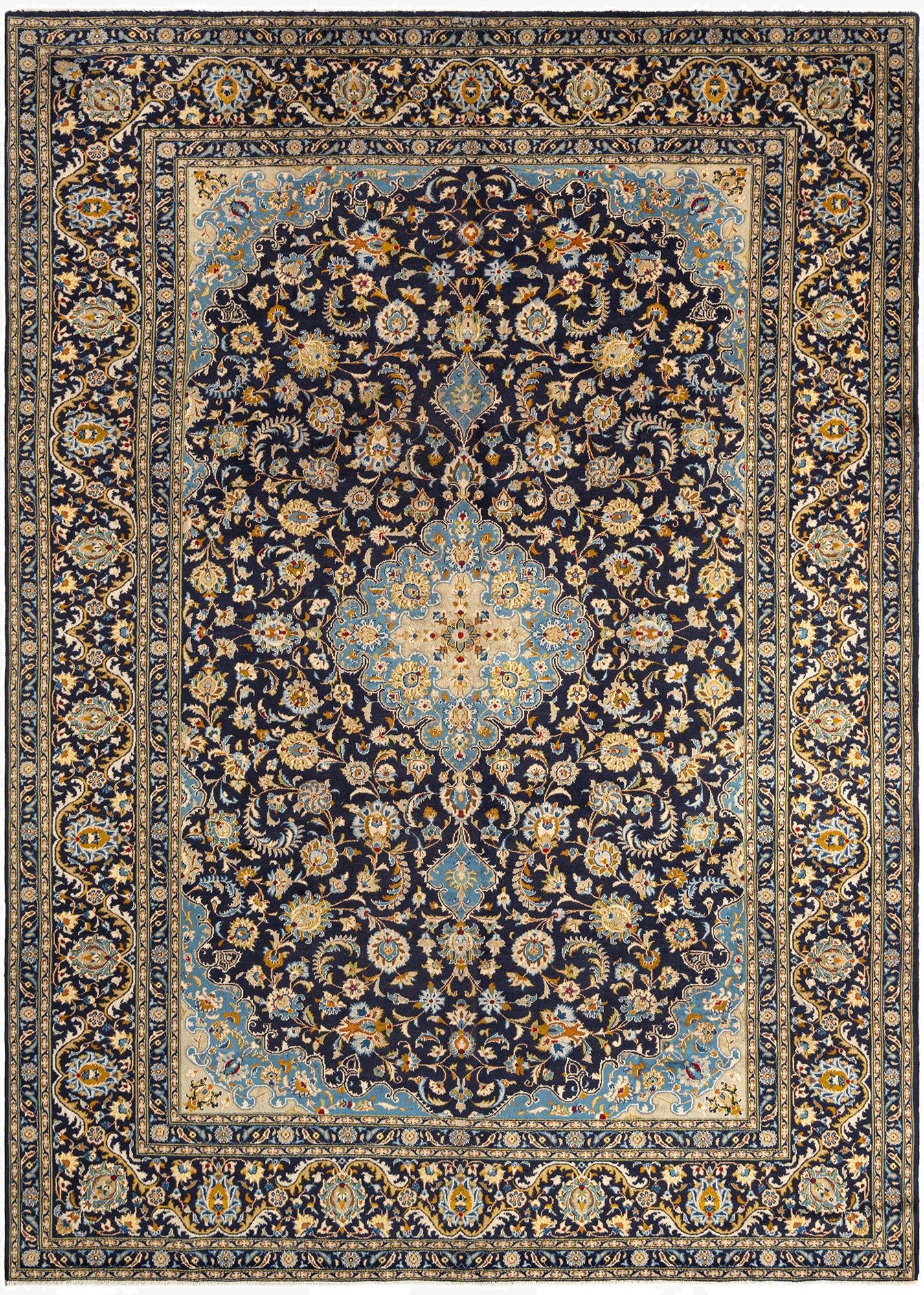 9' x 12' 6 Kashan Wool Rug