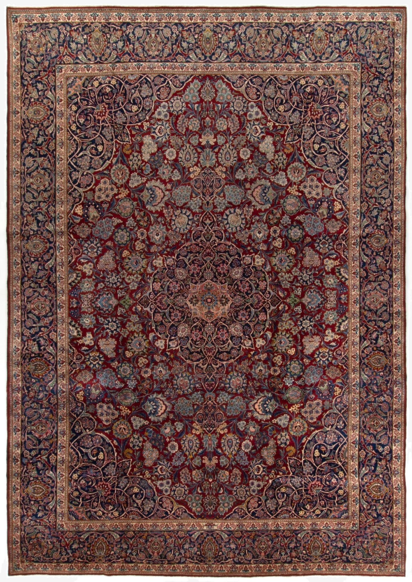 270cm x 375cm  Hand Knotted Kashan Persian Wool Rug