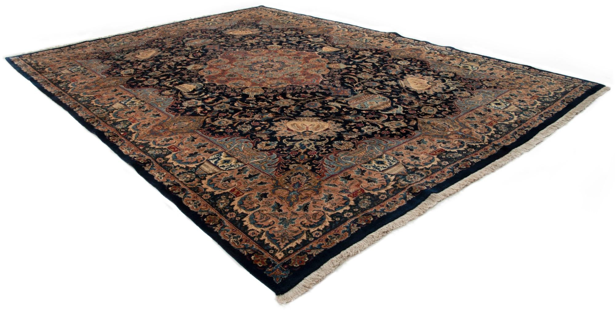 9' 2 x 12' 6 Hand Knotted Kashmar Persian Wool Rug