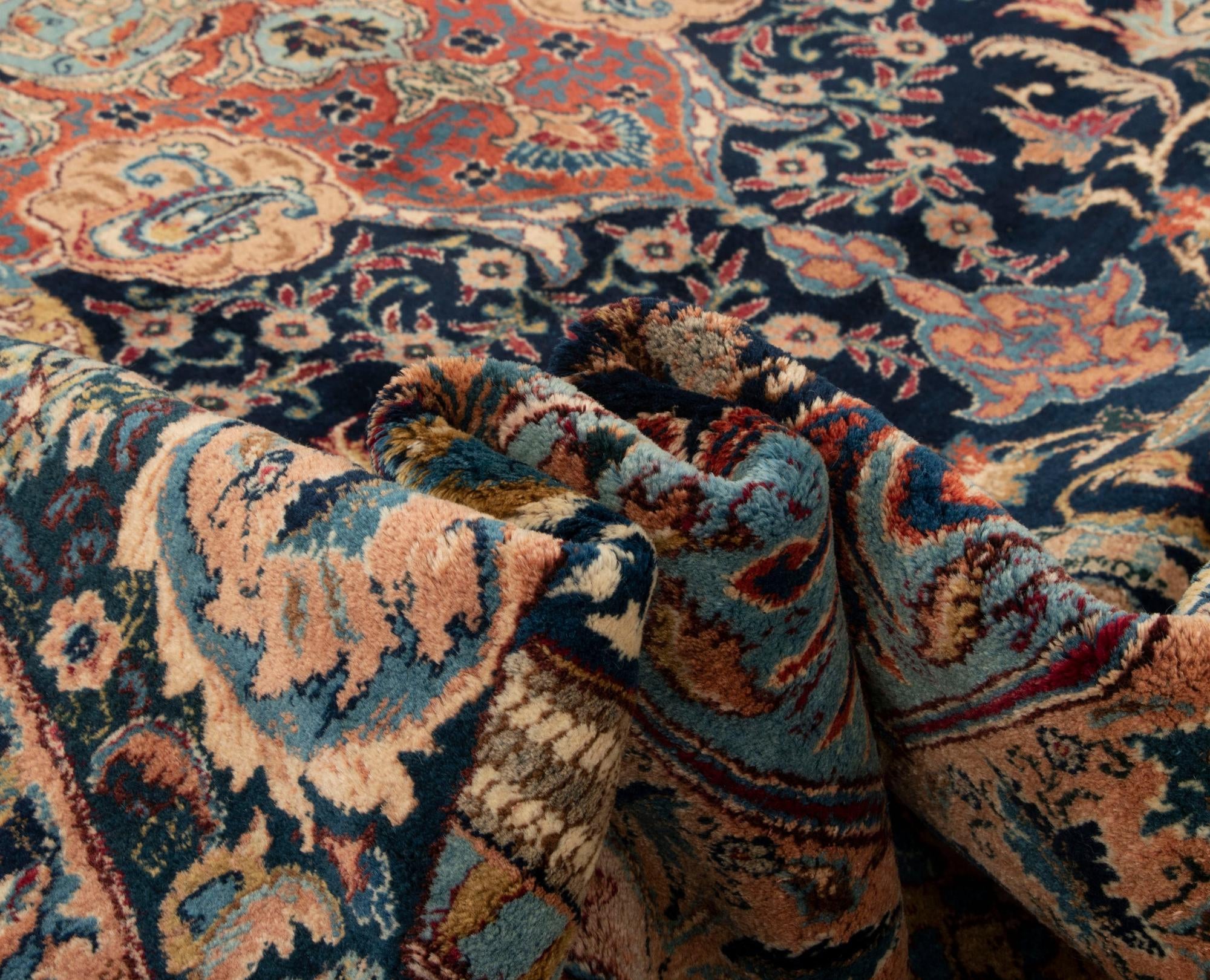 9' 2 x 12' 6 Hand Knotted Kashmar Persian Wool Rug