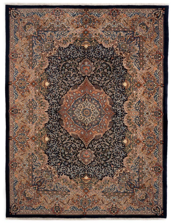 Detail image of 9' 2 x 12' 6 Hand Knotted Kashmar Persian Wool Rug