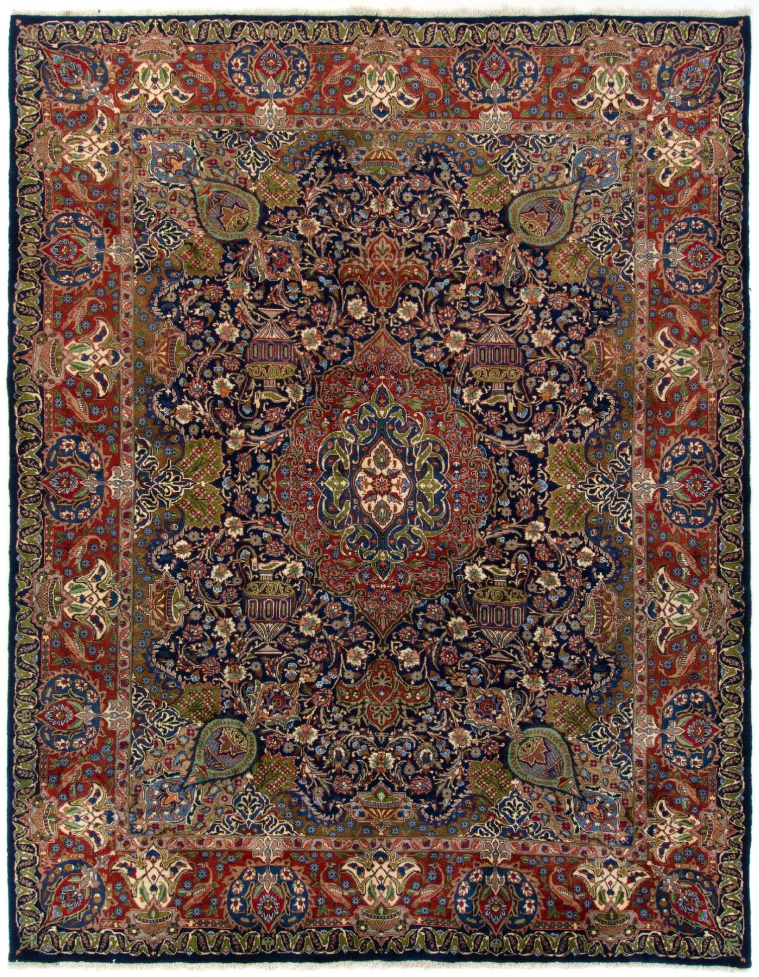 9' 9 x 12' 6 Hand Knotted Kashmar Persian Wool Rug