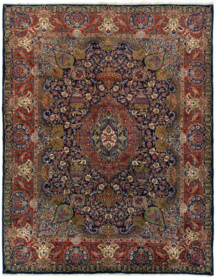 Detail image of 9' 9 x 12' 6 Hand Knotted Kashmar Persian Wool Rug