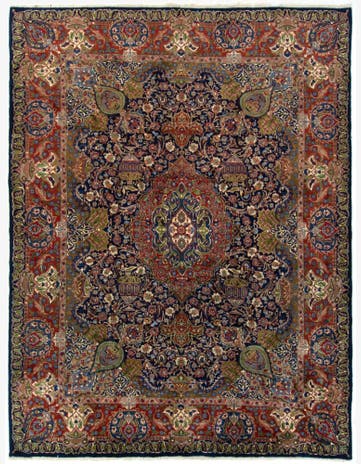 9' 9 x 12' 6 Hand Knotted Kashmar Persian Wool Rug