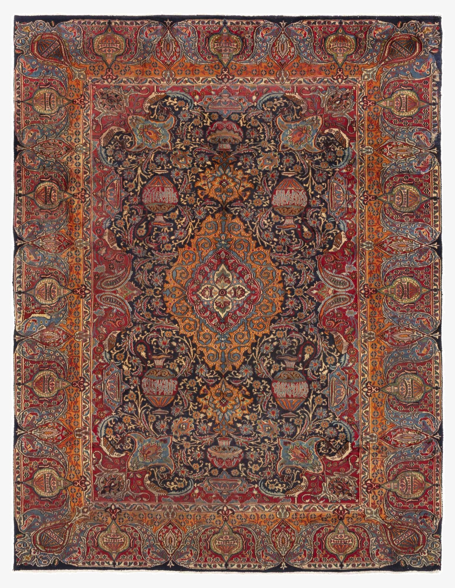 9' 4 x 12' 3 Hand Knotted Kashmar Persian Wool Rug