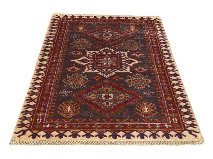 3' 5 x 5' 2 Hand Knotted Kazak Rug