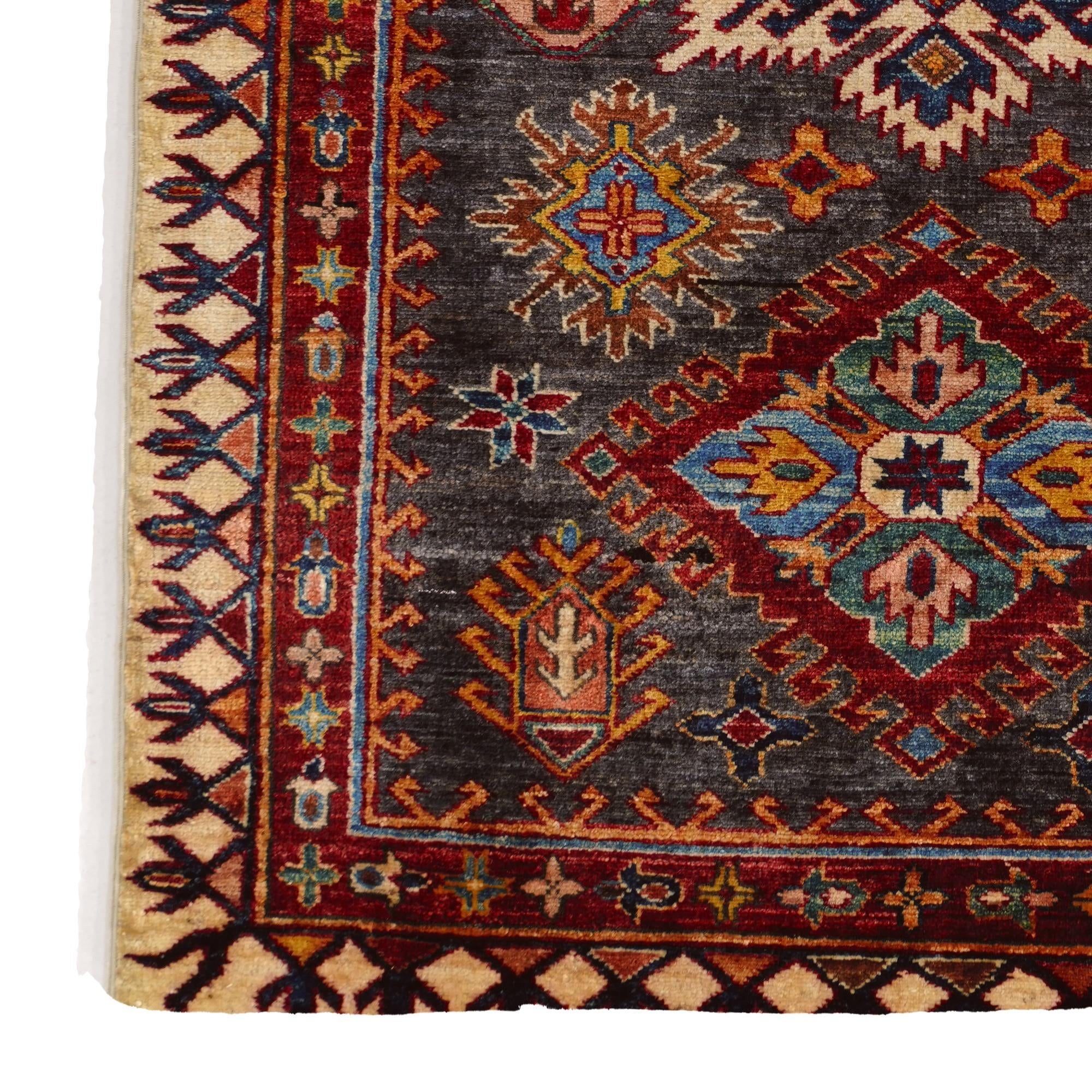 3' 5 x 5' 2 Hand Knotted Kazak Rug