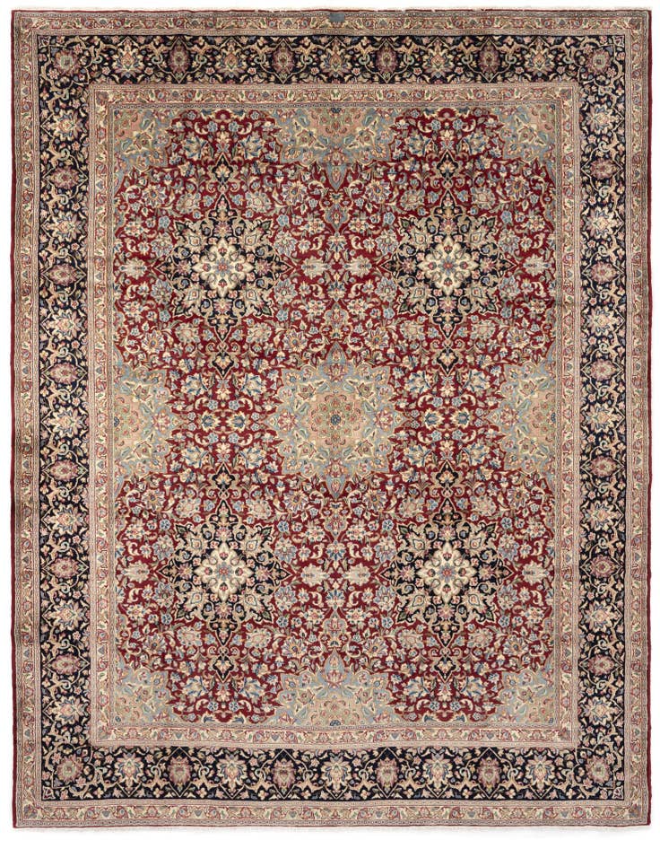 Detail image of 9' 3 x 12' 5 Hand Knotted Kerman Persian Wool Rug