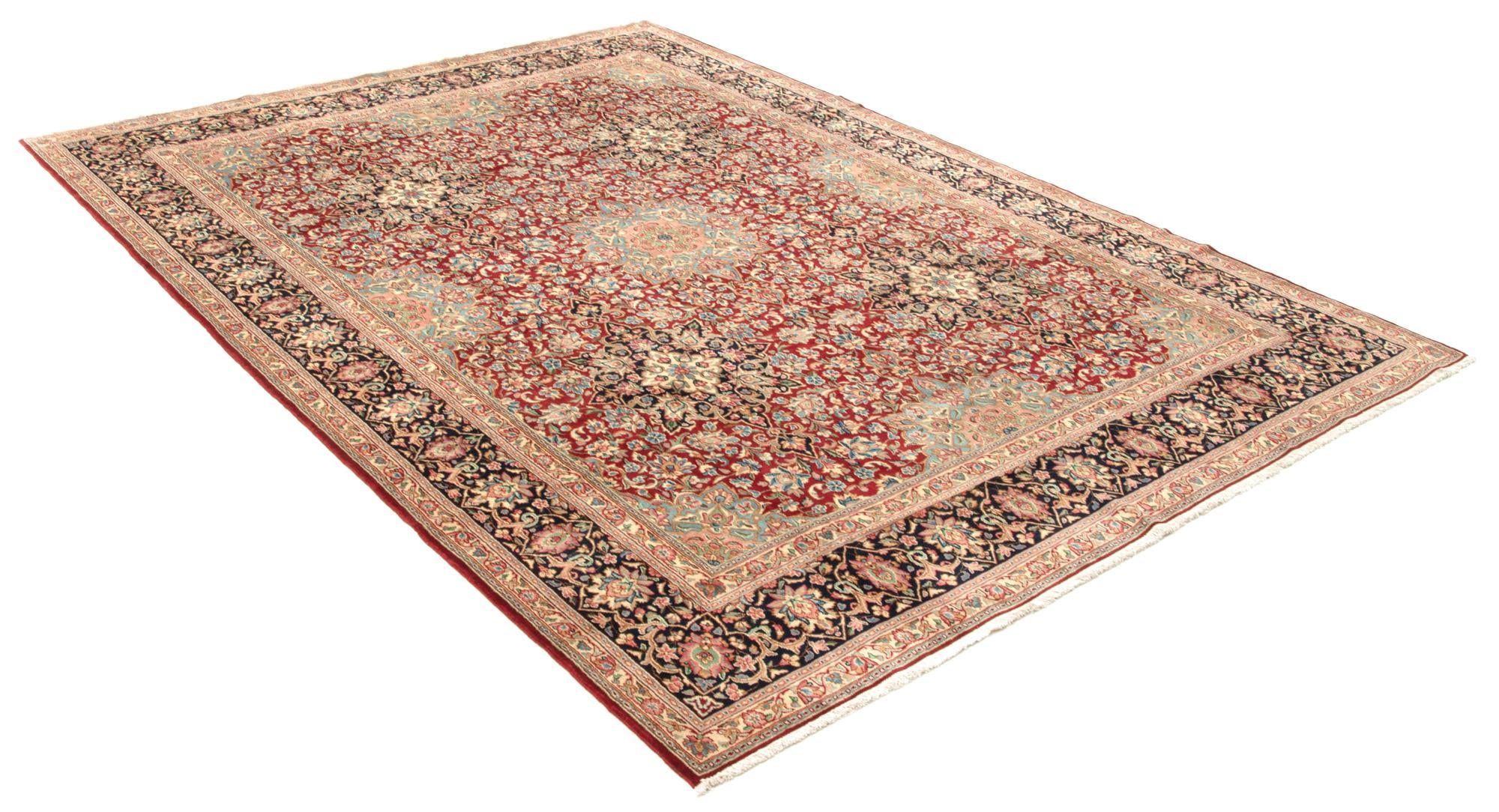 9' 3 x 12' 8 Hand Knotted Kerman Persian Wool Rug