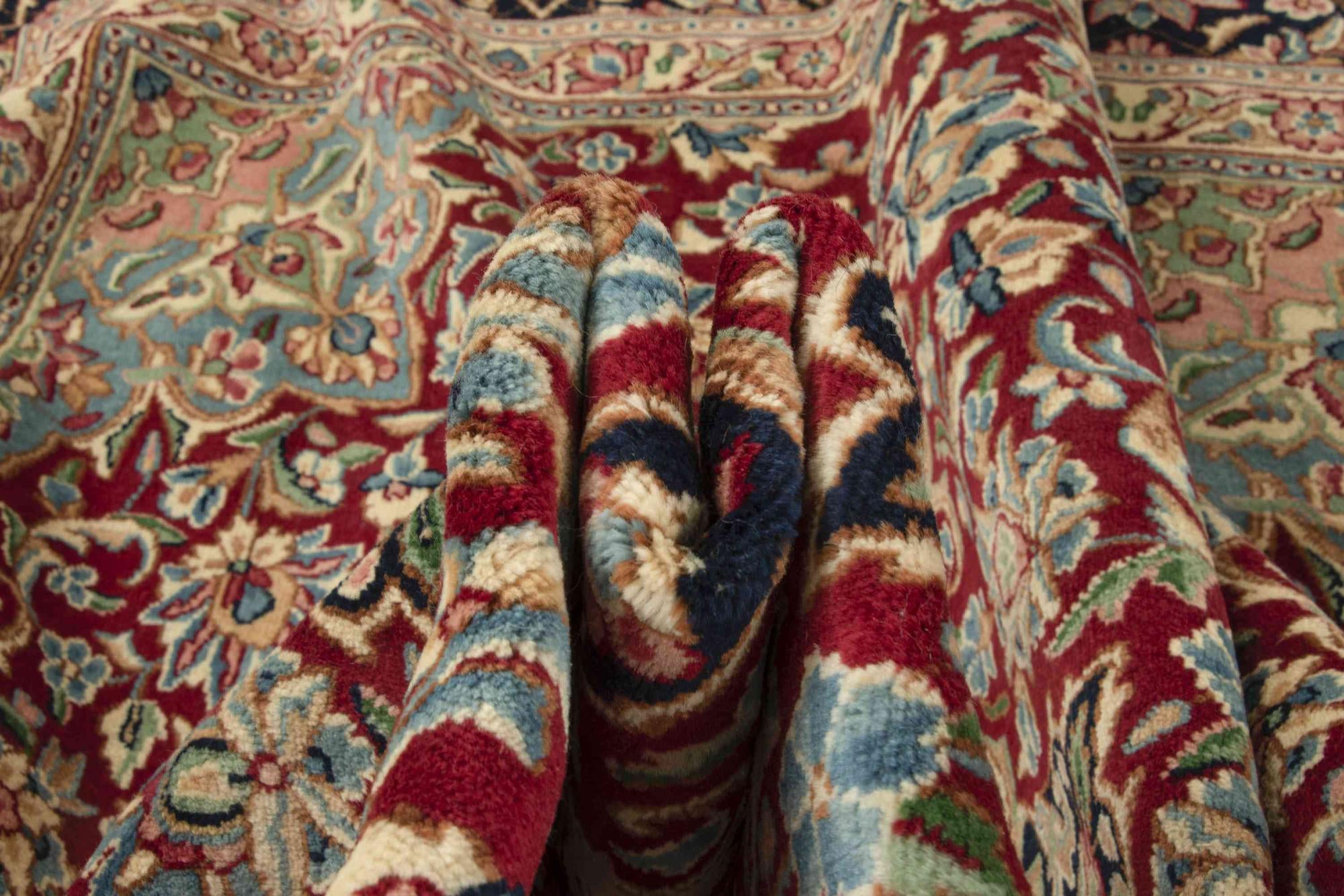 9' 3 x 12' 8 Hand Knotted Kerman Persian Wool Rug