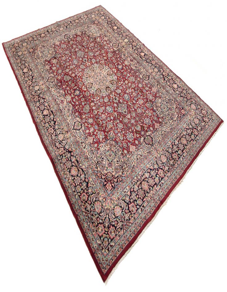 Detail image of 9' 9 x 12' 11 Hand Knotted Kerman Persian Wool Rug