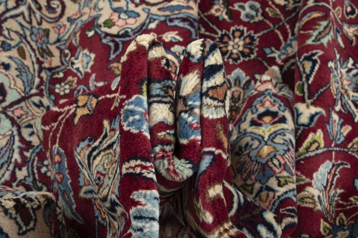 Detail image of 9' 9 x 12' 11 Hand Knotted Kerman Persian Wool Rug