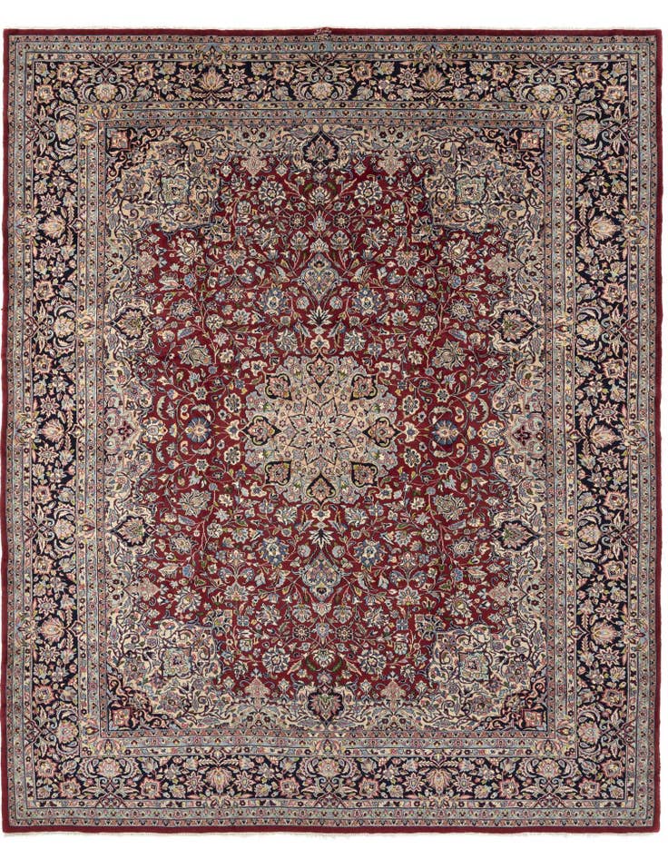 Detail image of 9' 9 x 12' 11 Hand Knotted Kerman Persian Wool Rug