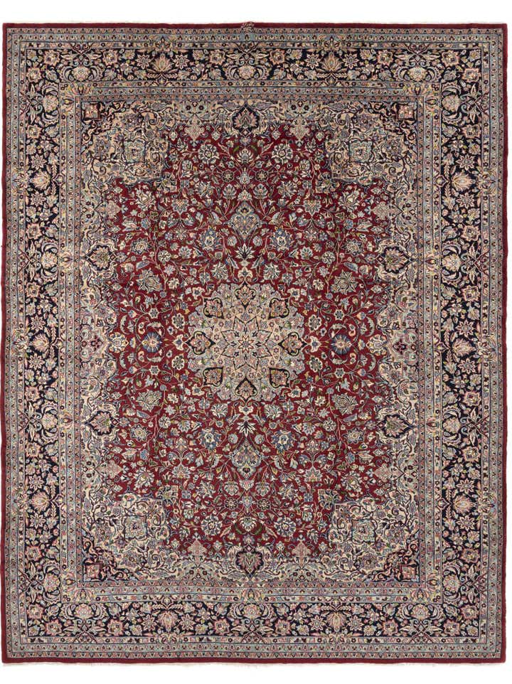 9' 9 x 12' 11 Hand Knotted Kerman Persian Wool Rug