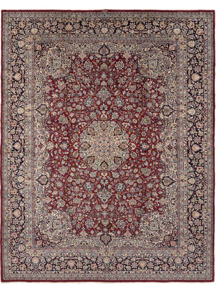 Detail image of 9' 9 x 12' 11 Hand Knotted Kerman Persian Wool Rug