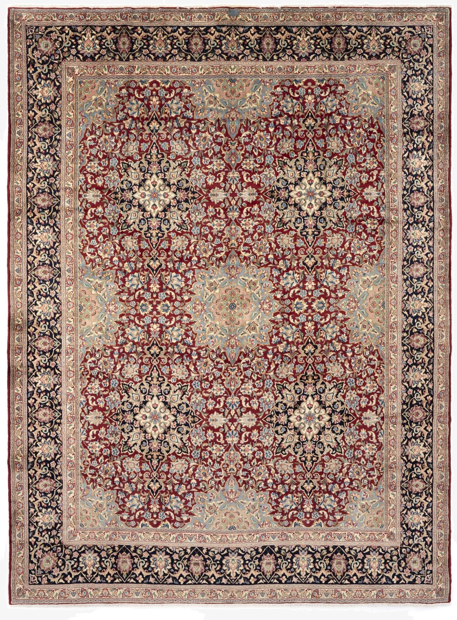 9' 3 x 12' 5  Hand Knotted Kerman Persian Wool Rug