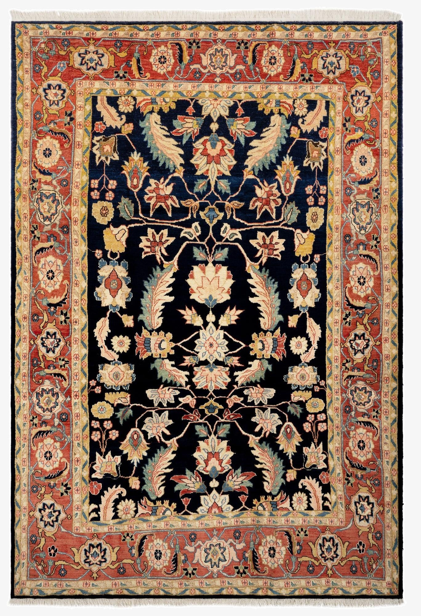 6' 7 x 9' 8  Hand Knotted Kurd Persian Wool Rug