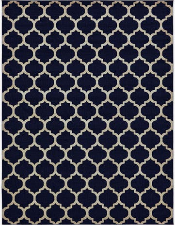 Dark Blue Lattice Rug