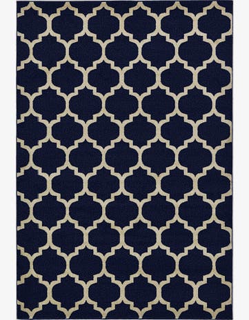 Dark Blue Lattice Rug