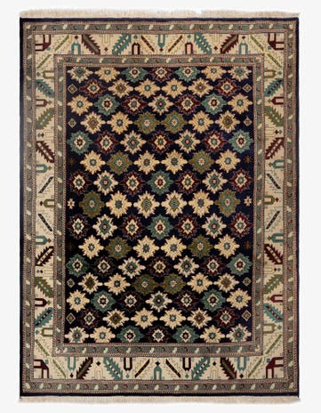 8' 1 x 10' 11 Hand Knotted Lesghi Wool Rug