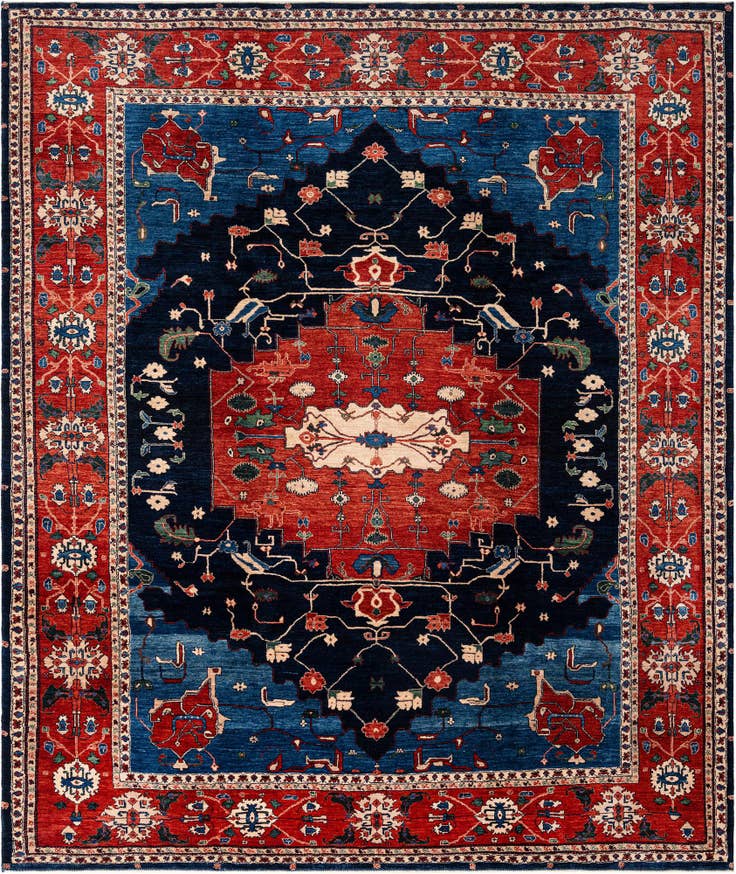 Detail image of 8' 2 x 9' 7 Hand Knotted Luribaft Rug