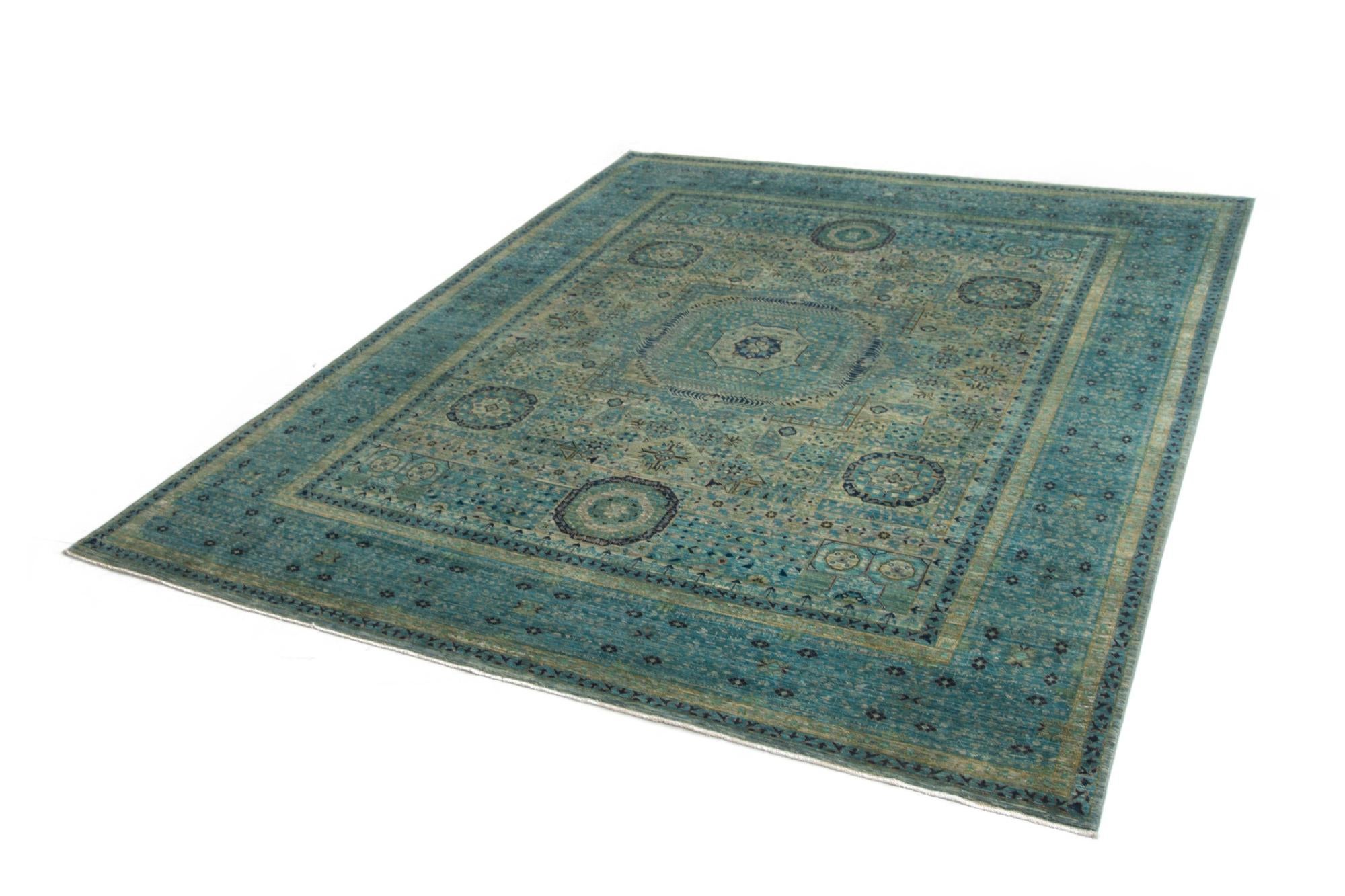 8' x 9' 9 Hand Knotted Mamluk Rug