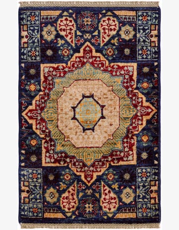 2' x 3' 2 Hand Knotted Mamluk Ziegler Rug
