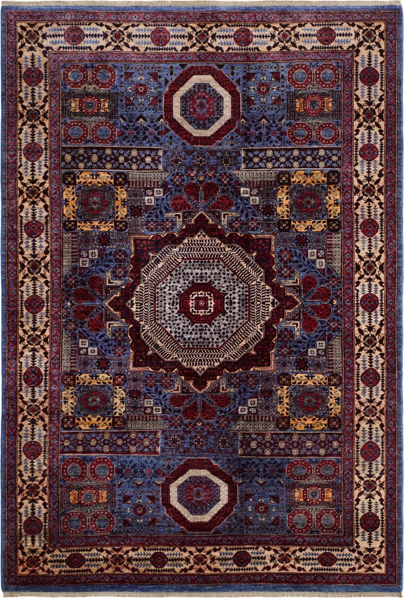 6' 1 x 8' 9 Hand Knotted Mamluk Ziegler Rug