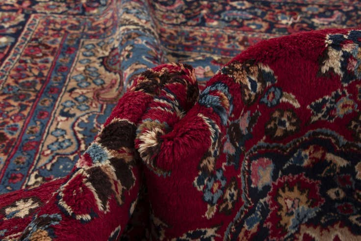 Detail image of 9' 11 x 12' 10 Hand Knotted Mashad Persian Wool Rug