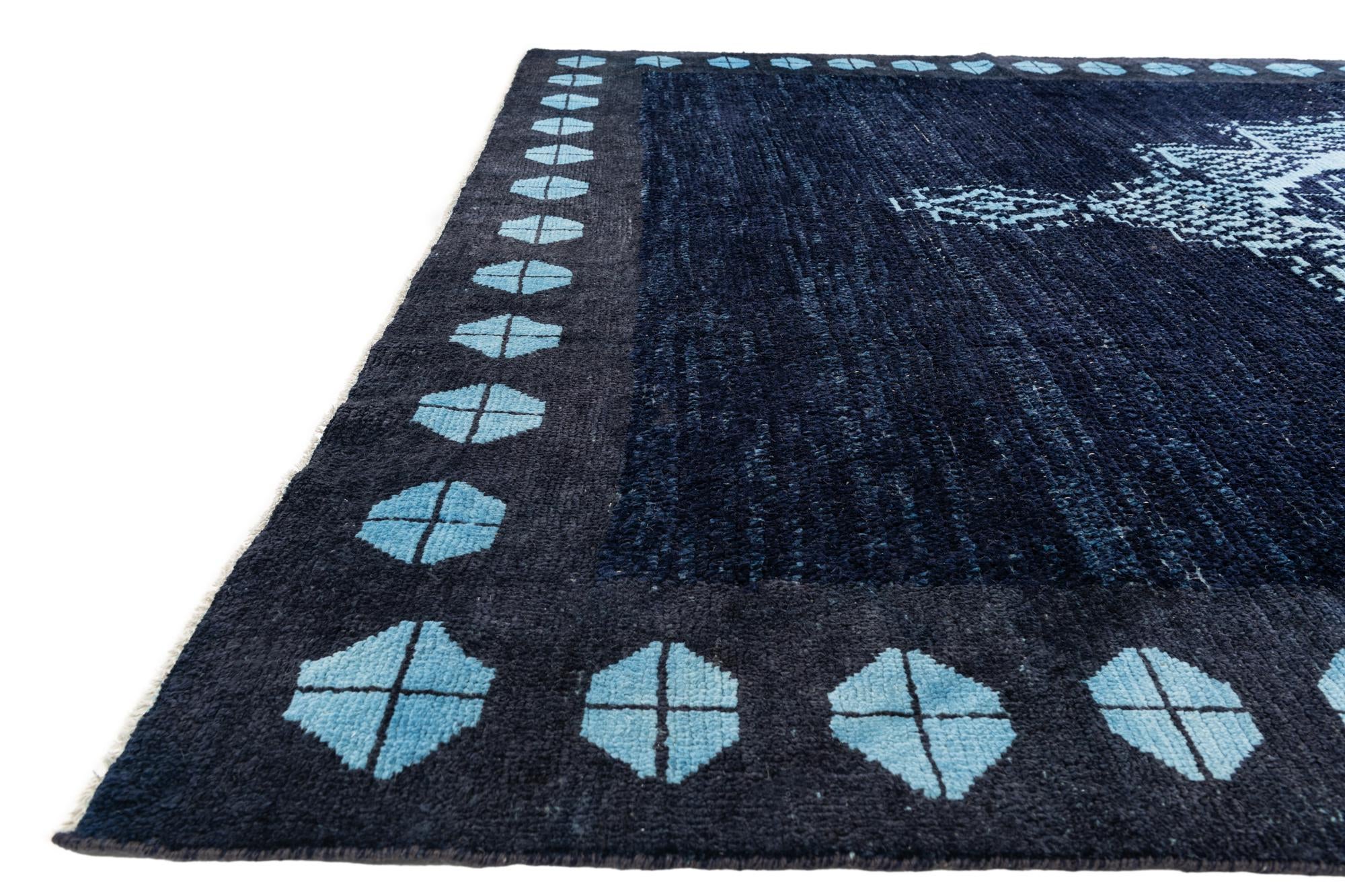 10' 6 x 14' 8 Hand Knotted Moroccan Wool Rug