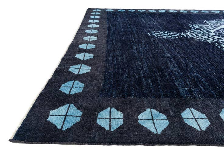 Detail image of 10' 6 x 14' 8 Hand Knotted Moroccan Wool Rug