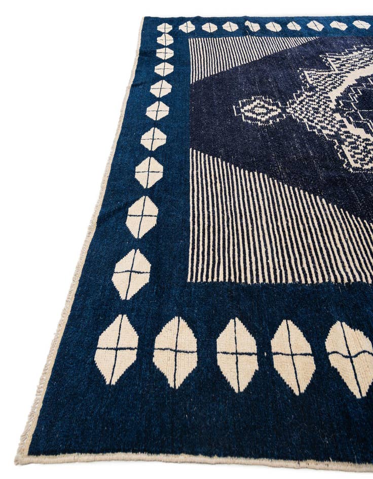 Detail image of 10' 5 x 14' 4 Hand Knotted Moroccan Wool Rug