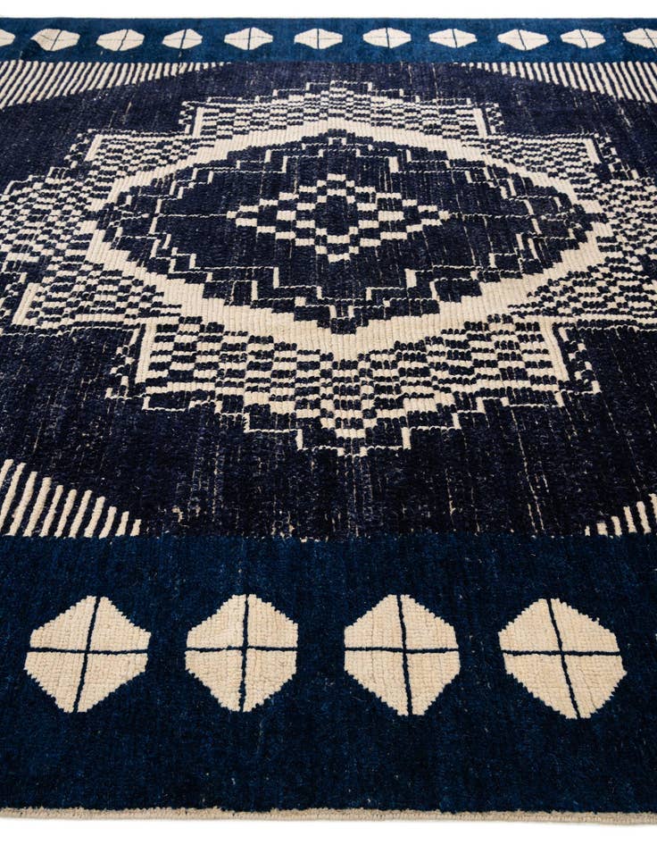 Detail image of 10' 5 x 14' 4 Hand Knotted Moroccan Wool Rug