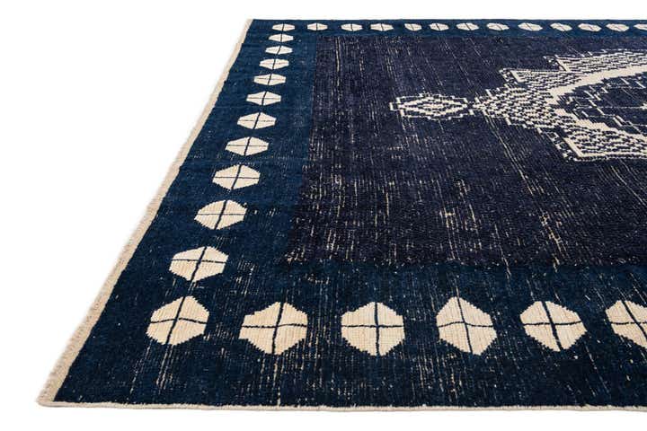 10' 7 x 14' 5 Hand Knotted Moroccan Wool Rug