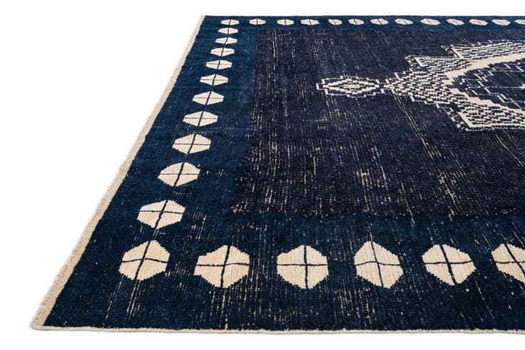 Detail image of 10' 7 x 14' 5 Hand Knotted Moroccan Wool Rug