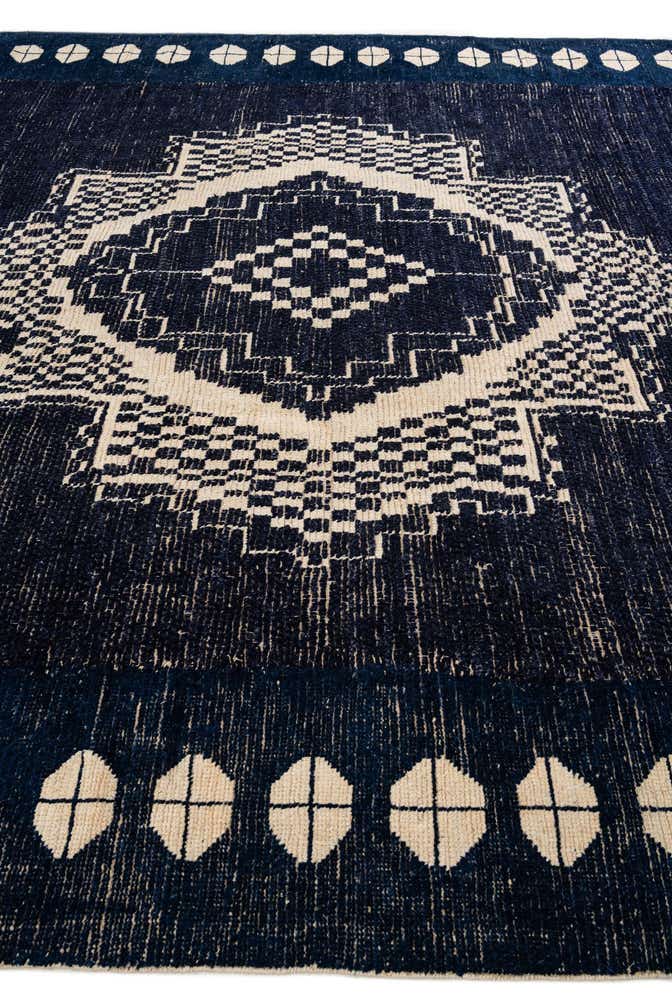 10' 7 x 14' 5 Hand Knotted Moroccan Wool Rug