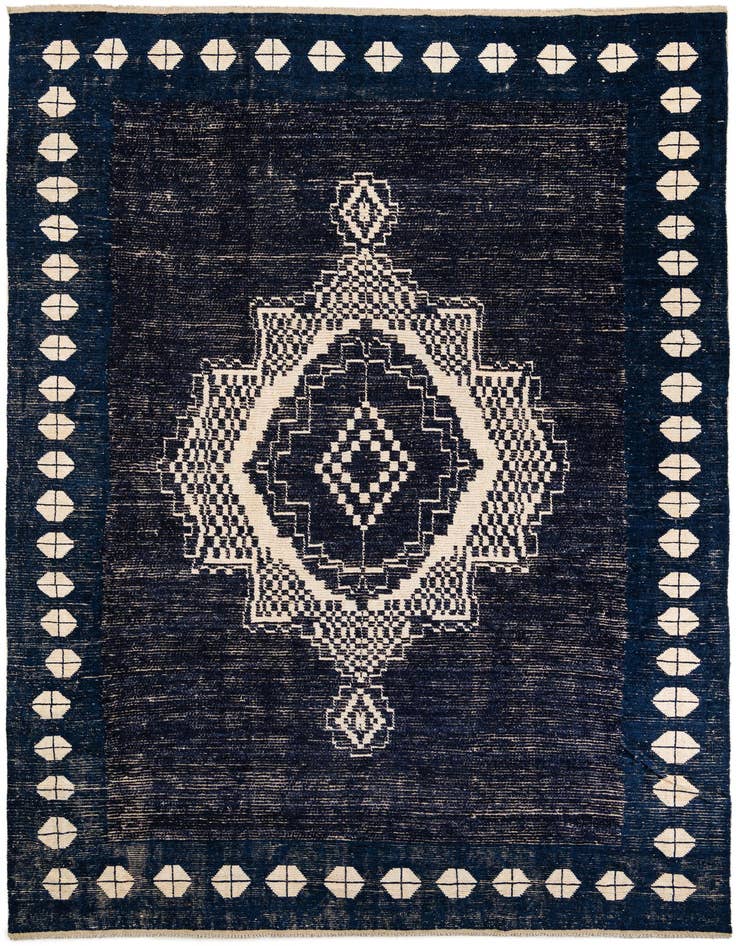 Detail image of 10' 7 x 14' 5 Hand Knotted Moroccan Wool Rug