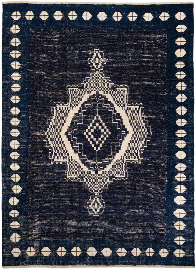 Detail image of 10' 7 x 14' 5 Hand Knotted Moroccan Wool Rug