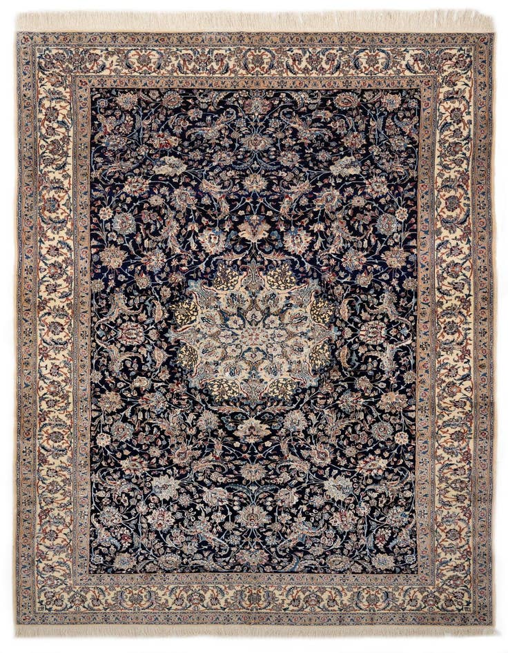 Detail image of 7' 1 x 11' 6 Hand Knotted Nain Persian Rug