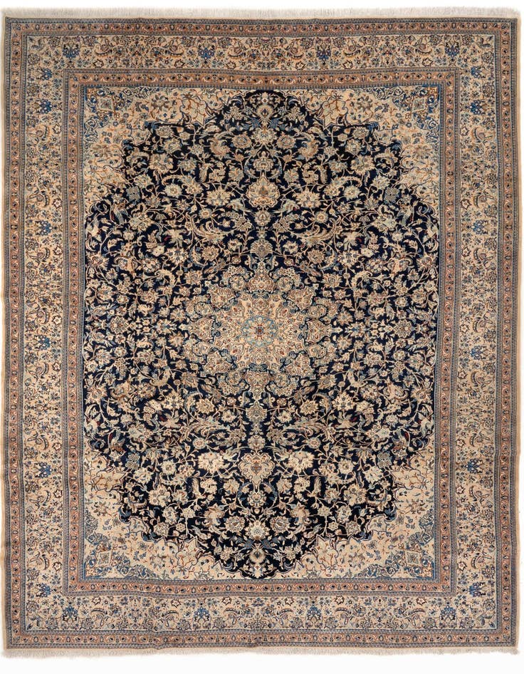 Detail image of 10' 4 x 14' 1 Hand Knotted Nain Persian Rug