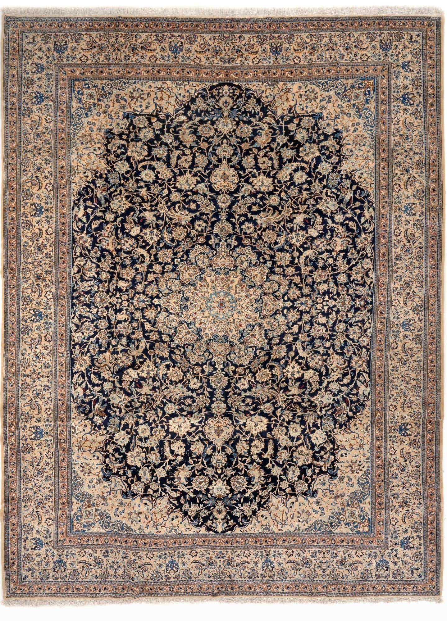 10' 4 x 14' 1 Hand Knotted Nain Persian Rug