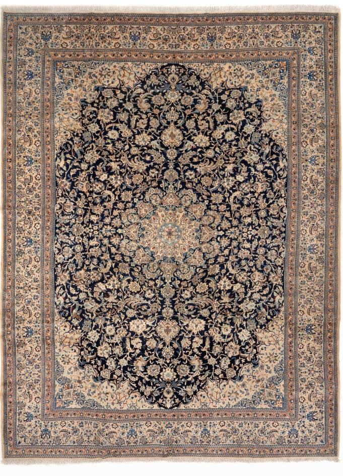 Detail image of 10' 4 x 14' 1 Hand Knotted Nain Persian Rug