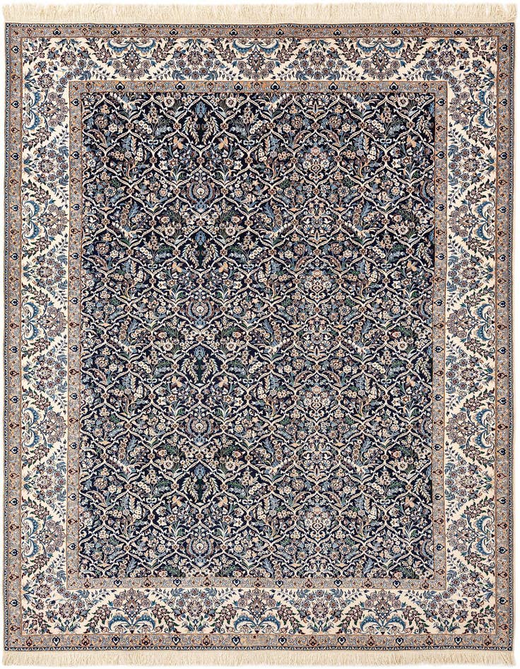 Detail image of 6' 8 x 9' 11 Hand Knotted Nain Rug