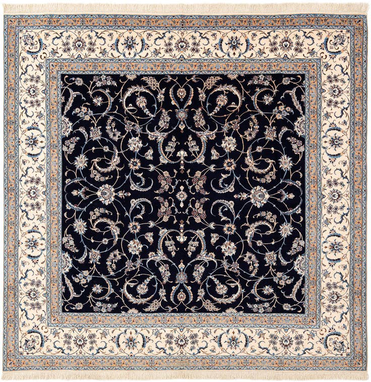 Detail image of 8' 1 x 8' 3 Hand Knotted Nain Rug