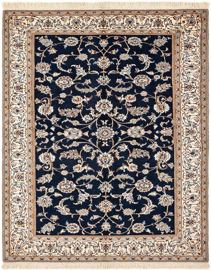 Detail image of 4' 4 x 6' 11 Hand Knotted Nain Rug