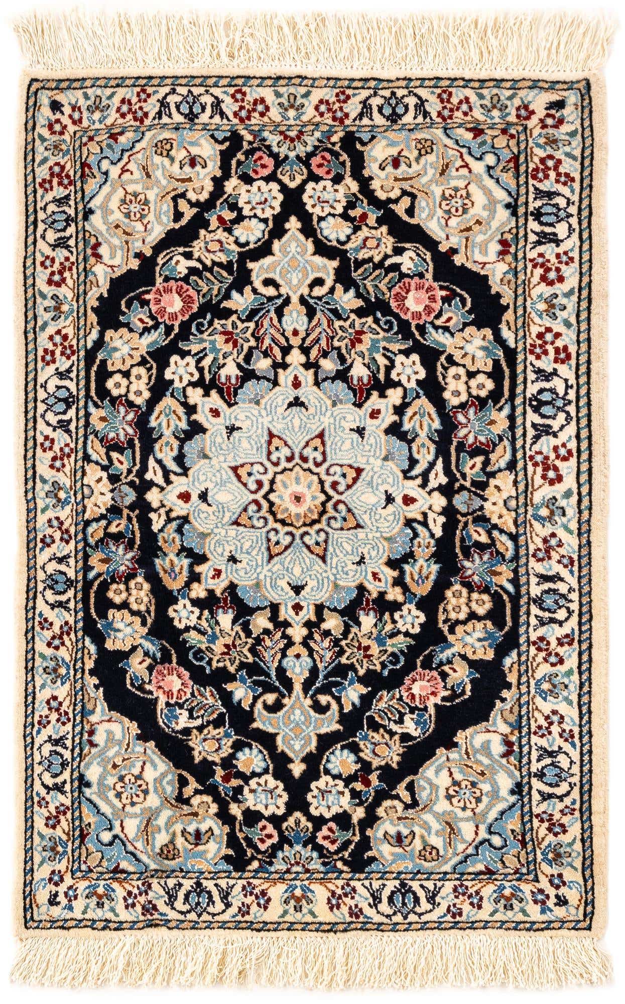 1' 9 x 2' 6 Hand Knotted Nain Rug
